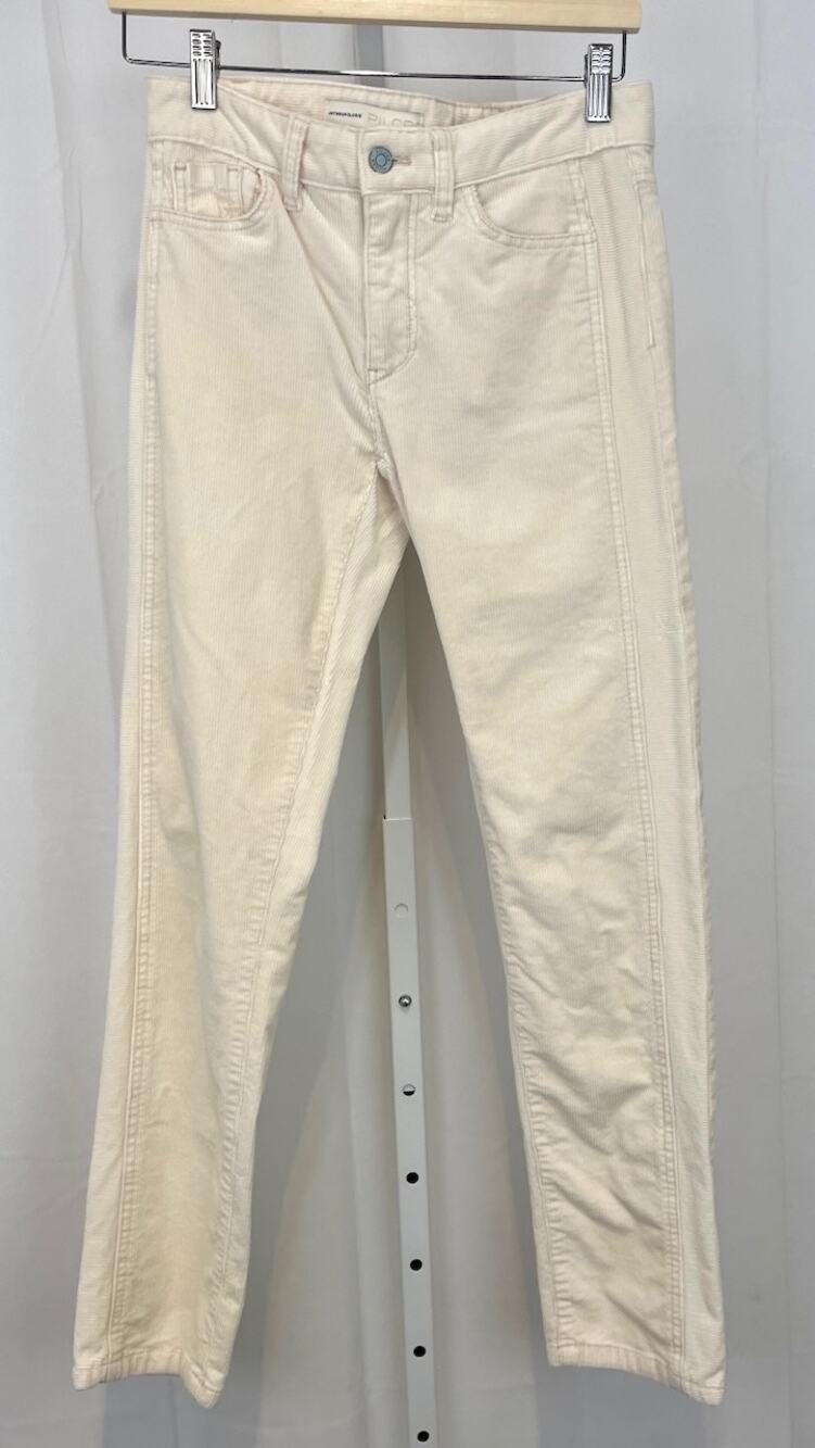 PILCRO Anthropologie Slim Boyfriend Corduroy Jeans 5 Pocket Off White Cream 25